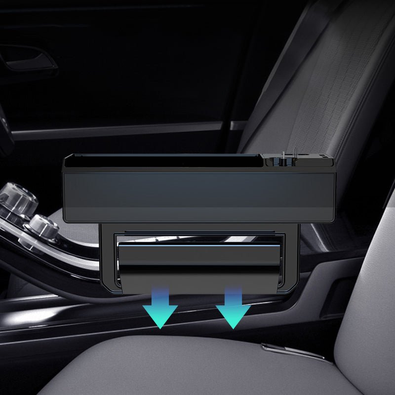 車用収納ボックス 隙間収納 スマホ充電 多機能 実用 便利 シートポケット ギャップ収納 - iCarCompanion