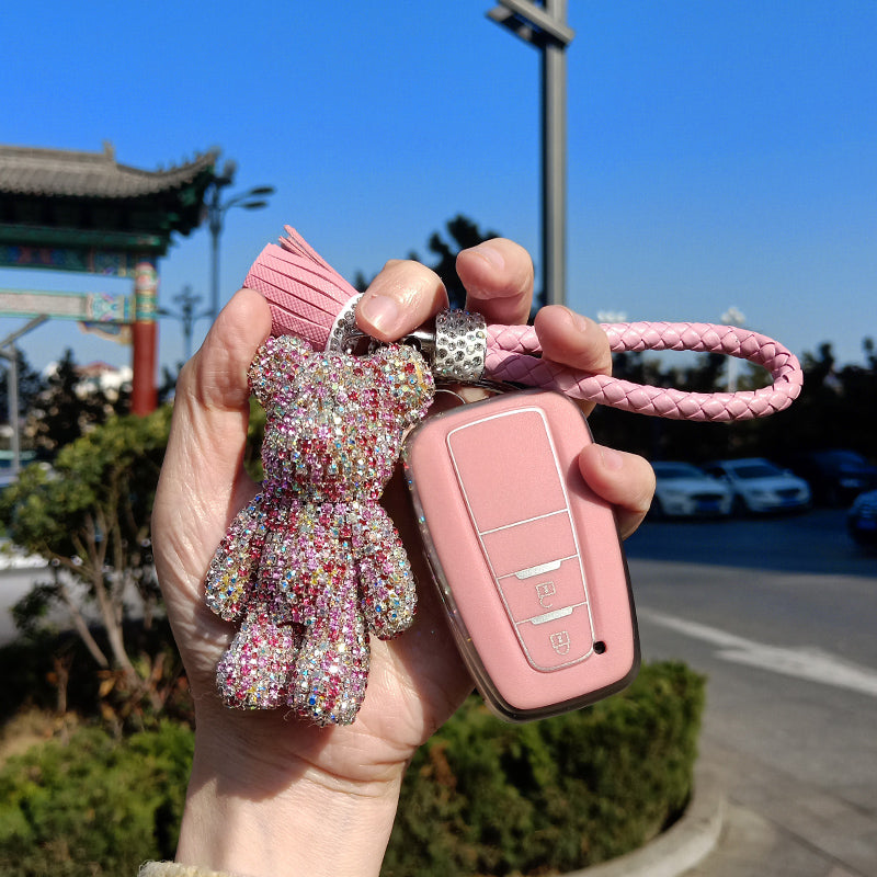TOYOTA かわいい クマ クリスタル トヨタ キーケース 手触りいい 高級 傷防止の商品画像 2