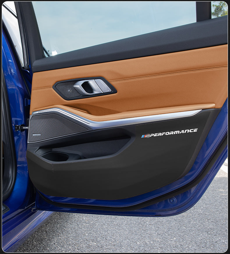 BMW New3シリーズドアキックパッドX4X3チェンジデコレーションアクセサリー325liカーインテリアレザー保護ステッカー