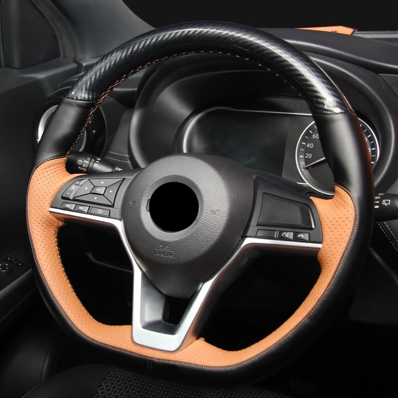 NISSAN日産 高級ハンドルカバー 本革 編み込み式 オーダーメイド スポーツ感 専用ハンドルカバー | iCarCompanion