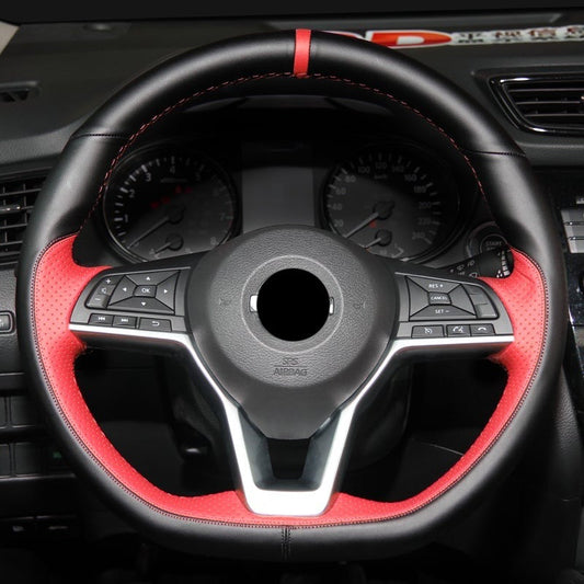 NISSAN日産 高級ハンドルカバー 本革 編み込み式 オーダーメイド スポーツ感 専用ハンドルカバー | iCarCompanion