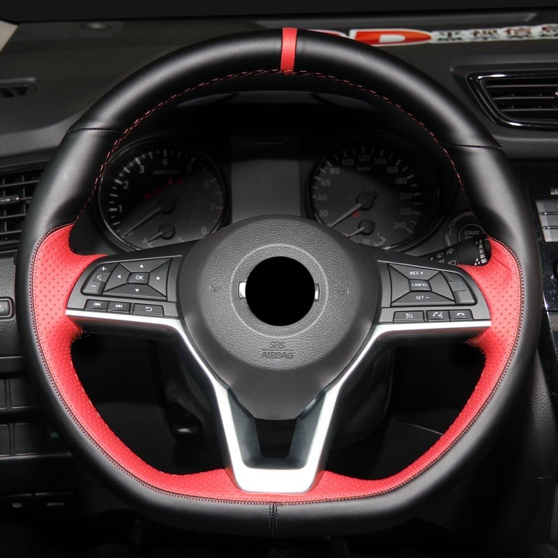 NISSAN日産 高級ハンドルカバー 本革 編み込み式 オーダーメイド スポーツ感 専用ハンドルカバー | iCarCompanion