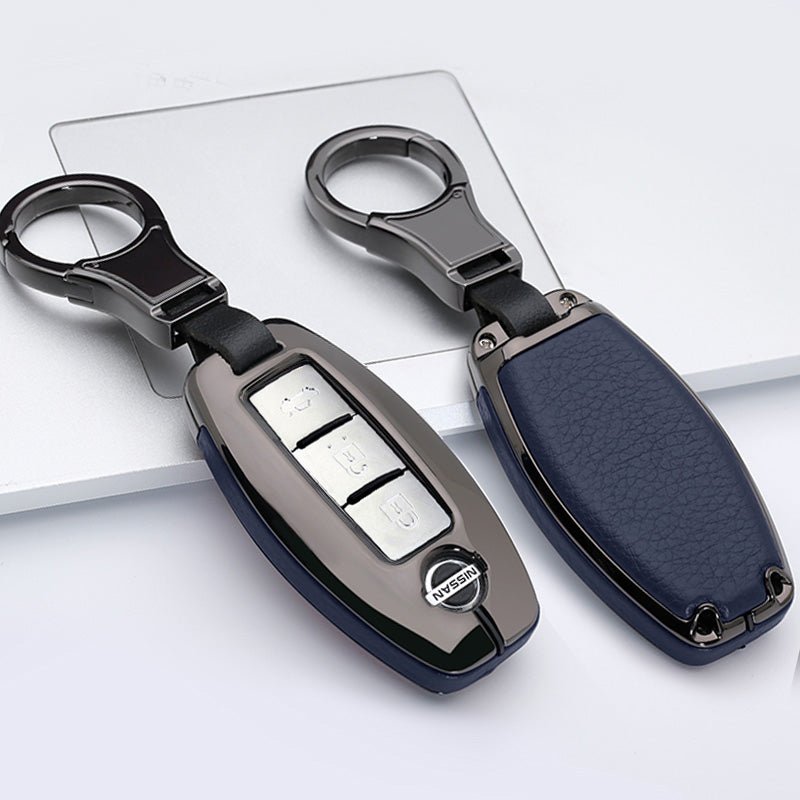 日産 高級感 本革 スマート キーケース キーカバー 高級 キーホルダー Nissan - iCarCompanion
