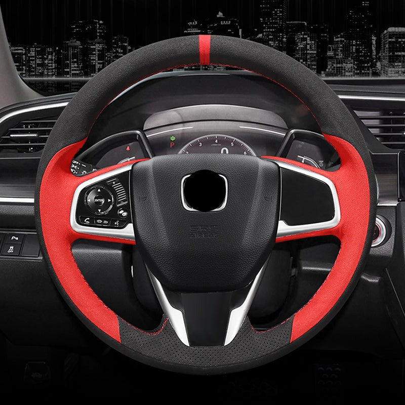 HONDA ホンダ 本革  編み込み式 ハンドルカバー グリップ感抜群 手触りよし スポーツ風 専用ハンドルカバー | iCarCompanion