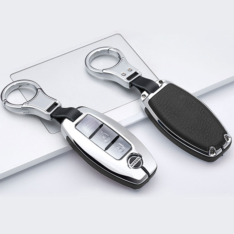 日産 高級感 本革 スマート キーケース キーカバー 高級 キーホルダー Nissan - iCarCompanion