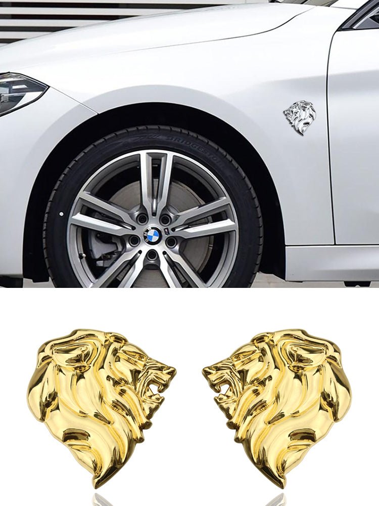 車 金属 ライオン ロゴ 装飾ステッカー - iCarCompanion