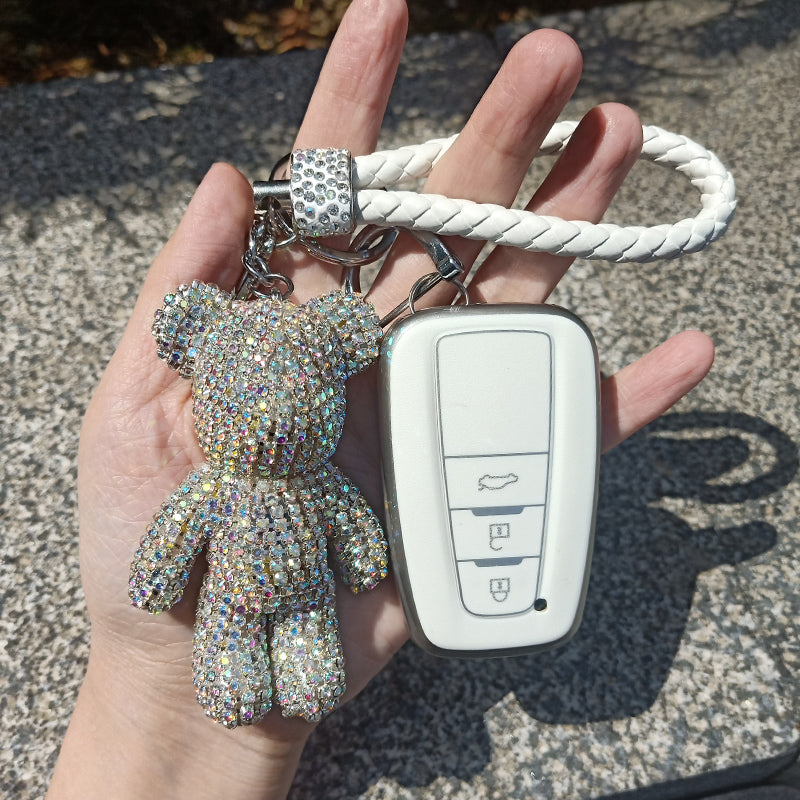 TOYOTA かわいい クマ クリスタル トヨタ キーケース 手触りいい 高級 傷防止の商品画像 1