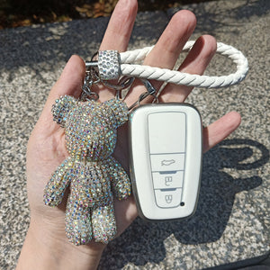 TOYOTA かわいい クマ クリスタル トヨタ キーケース 手触りいい 高級 傷防止の商品画像 1
