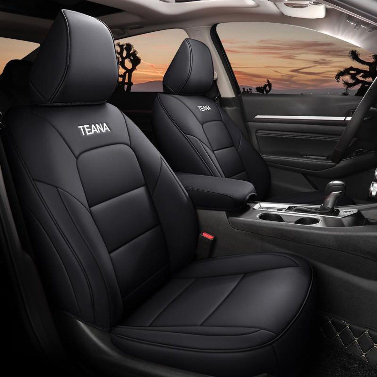日産 ティアナ専用 耐久性抜群 高級シートカバー 通気防水 4色 カスタムロゴ 全席セット 専用シートカバー - 防水5層構造 | iCarCompanion