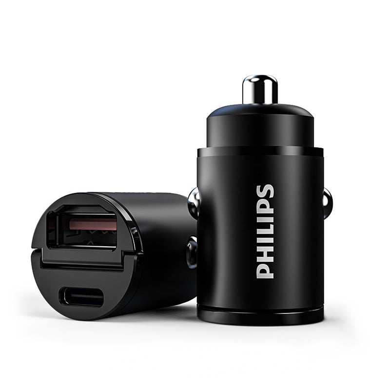 フィリップス USBカーチャージャー 30W 急速充電 超小型設計 おしゃれ シガーソケット
