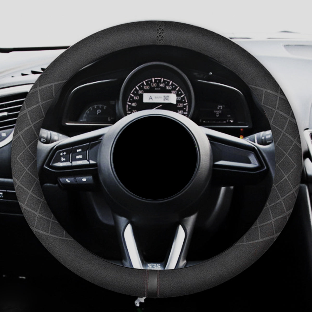 ハンドルカバー スエードレザー 高級感 四季汎用 滑り止め O型-D型 軽/普自動車 SUV 37~38CM 専用ハンドルカバー | iCarCompanion
