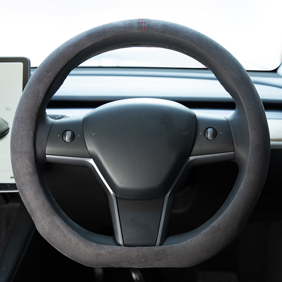 TESLAテスラ model3/Y/X/S アルカンターラスエード 高級ハンドルカバー D型  36CM 専用ハンドルカバー | iCarCompanion