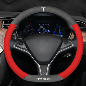 TESLAテスラ model3/Y/X/S 高級レザー スエード ハンドルカバー おしゃれ O型 D型 36CM 専用ハンドルカバー | iCarCompanion