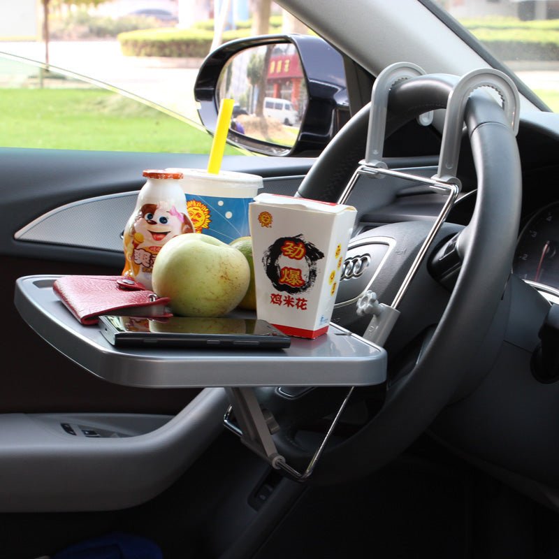 車載用テーブル テアリングホイール掛け カーデスク折りたたみ式 パソコン 食事 物置 | iCarCompanion