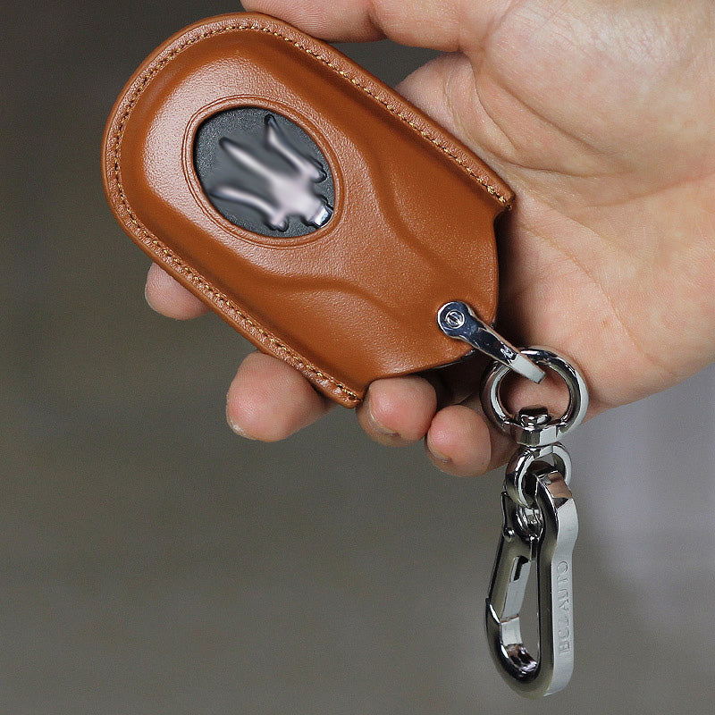 Maserati 本革 スマートキー ケース キー カバー 高級 レザー マセラティ キーケース 汚れ 滑り 傷 防止 ブラックの商品画像 2