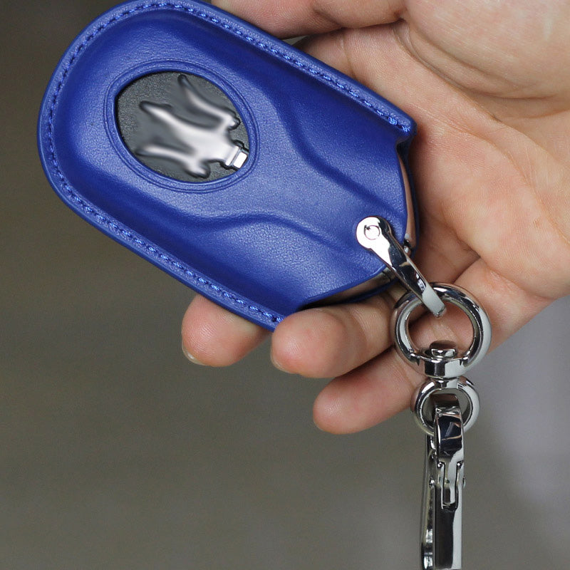 Maserati 本革 スマートキー ケース キー カバー 高級 レザー マセラティ キーケース 汚れ 滑り 傷 防止 ブラックの商品画像 4