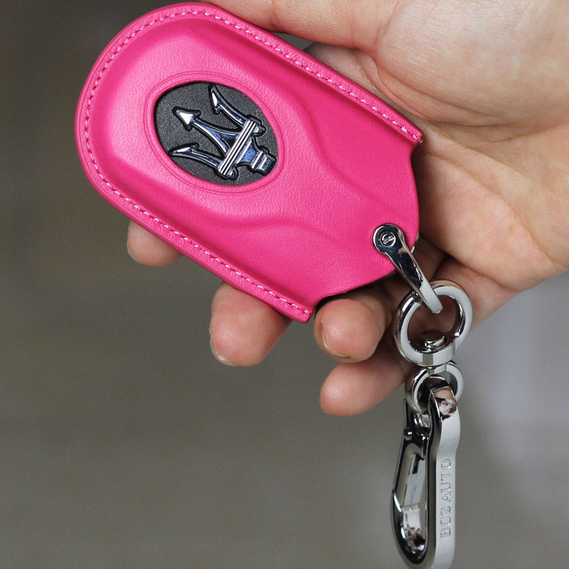 Maserati 本革 スマートキー ケース キー カバー 高級 レザー マセラティ キーケース 汚れ 滑り 傷 防止 ブラックの商品画像 3