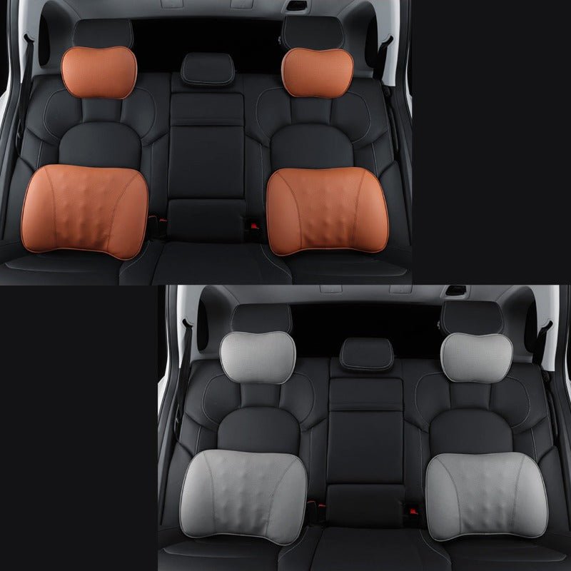 車 クッション 低反発 ヘッドレスト 車中泊 旅行 運転 ゲーミングチェア 頚椎サポート ネックピロー 高級感 専用シートクッション | iCarCompanion
