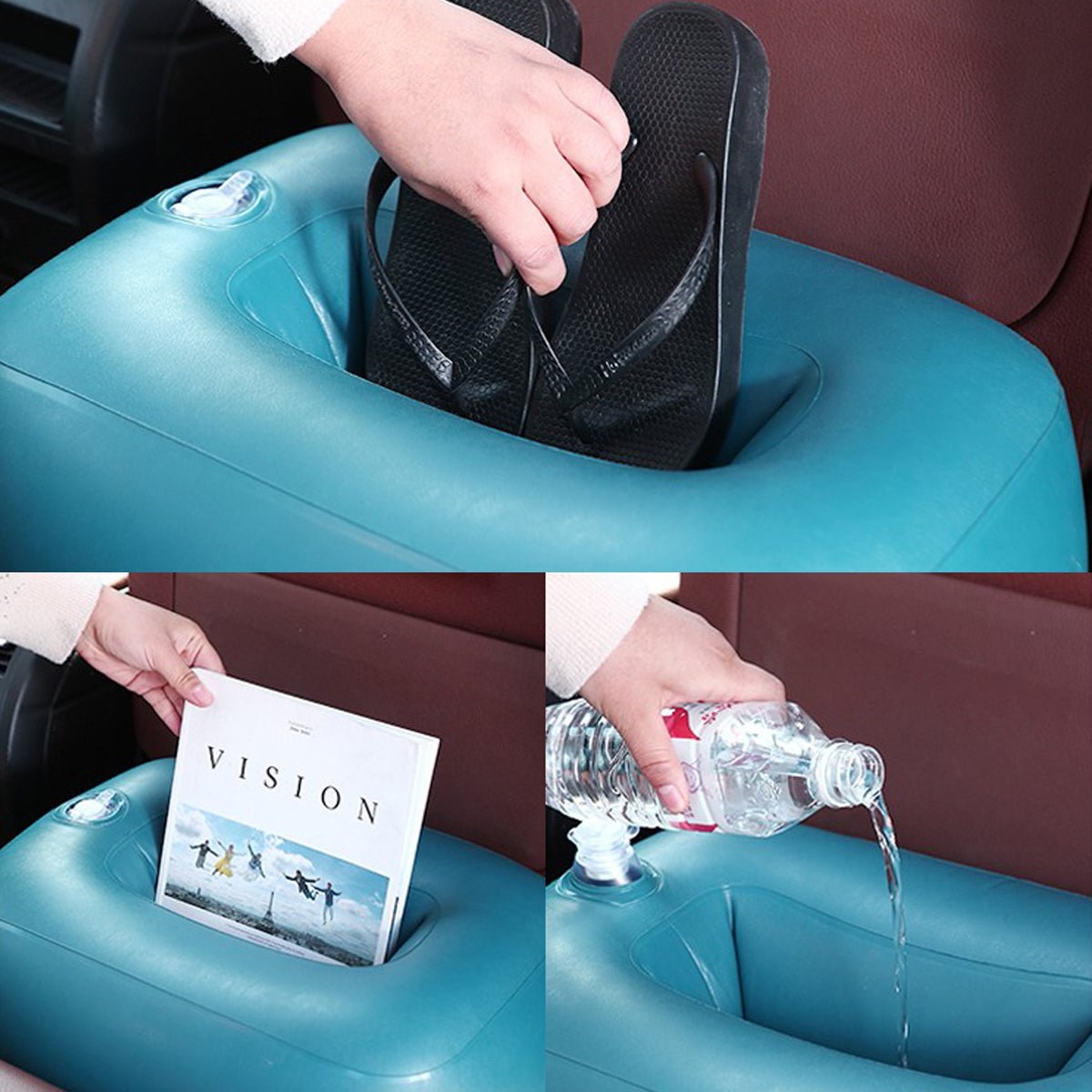 車中泊ベッド かわいい 枕付き 電動ポンプ付属 キャンプ用品 エアーベッド 普通車 SUV - iCarCompanion