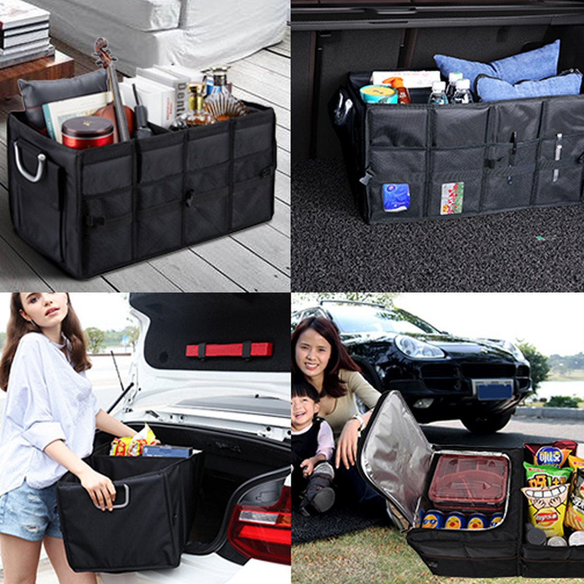 車用収納 トランクボックス 折畳 小物入れ 防水防塵 仕切りデザイン ピクニッククーラー箱 - iCarCompanion