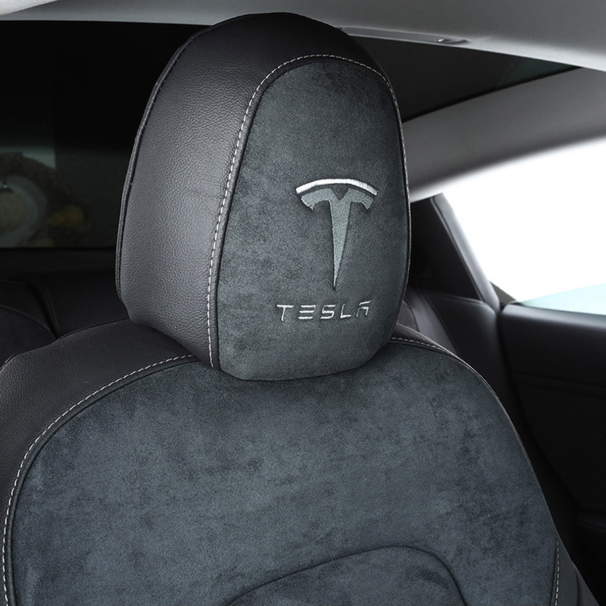 テスラ専用 車種専用設計 高級シートカバー JUSTFIT保証 スエードレザー おしゃれ 全席セット 専用シートカバー - 防水5層構造 | iCarCompanion