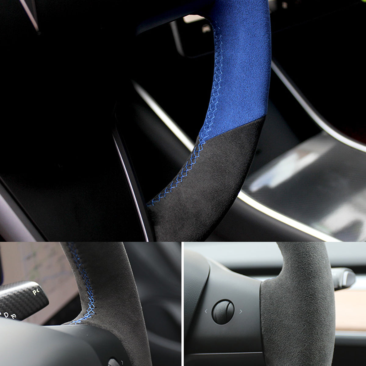 TESLAテスラModel3/Y/X/S アルカンターラ 高級ハンドルカバー  編み込み式 オーダーメイド 専用ハンドルカバー | iCarCompanion