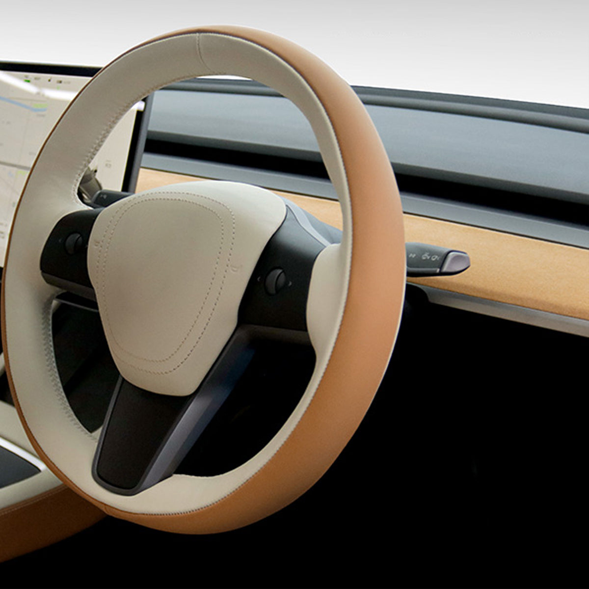 TESLAテスラ model3/Y/X/S 本革 高級ハンドルカバー 編み込み式  オーダーメイド 専用ハンドルカバー | iCarCompanion
