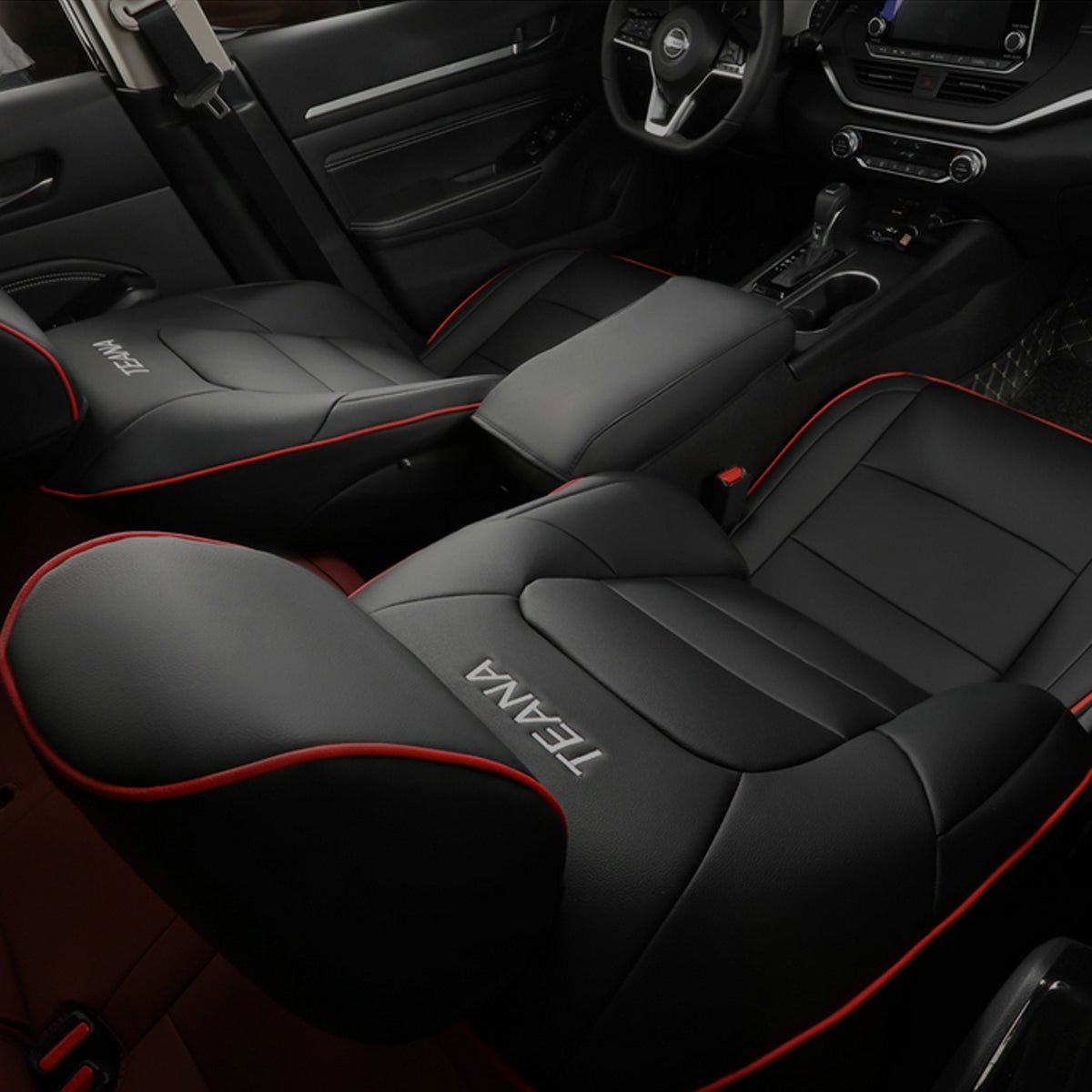 日産 ティアナ専用 耐久性抜群 高級シートカバー 通気防水 4色 カスタムロゴ 全席セット 専用シートカバー - 防水5層構造 | iCarCompanion
