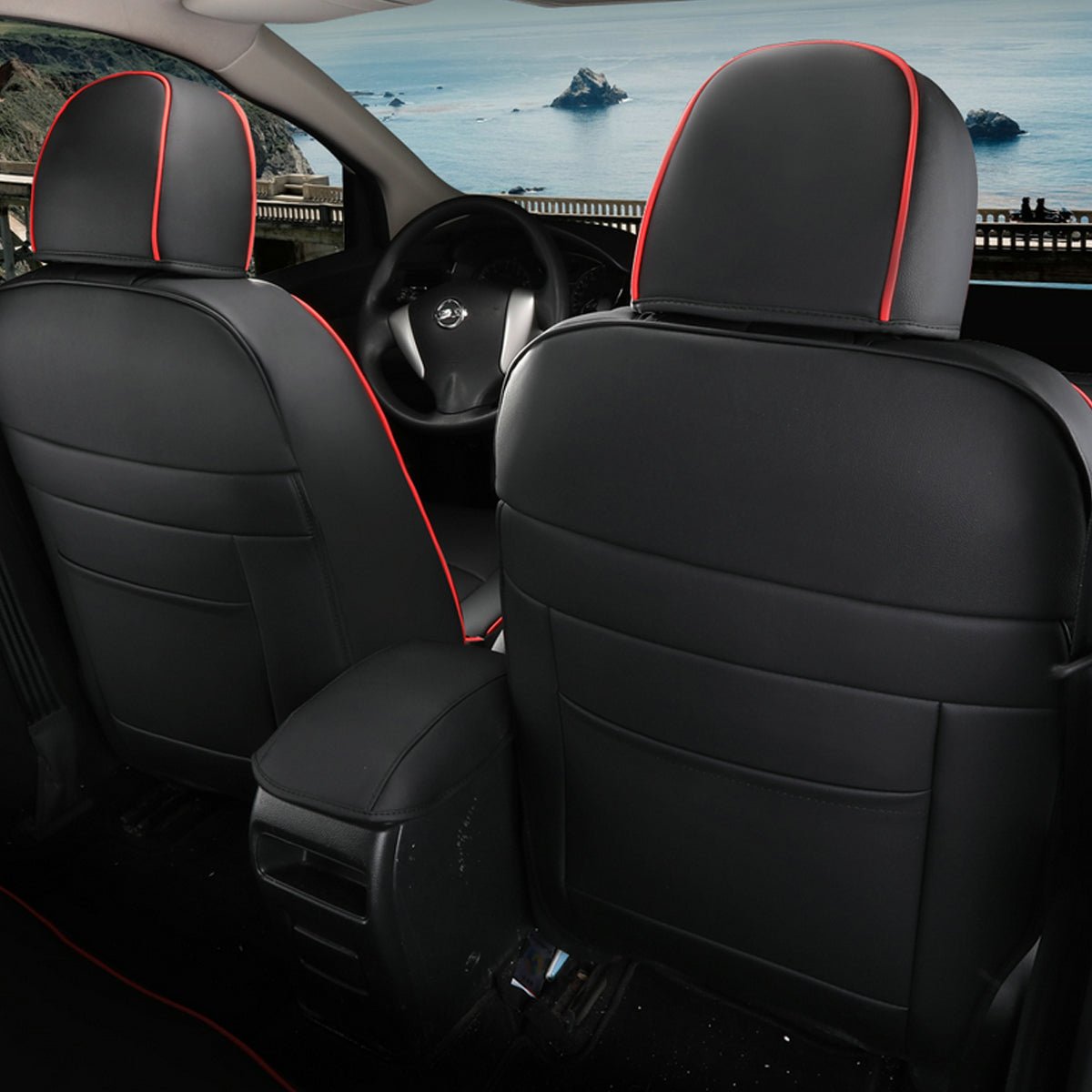 日産 ティーダ専用 耐久性 高級シートカバー4色 防水 おしゃれ カスタムロゴ 全席セット 専用シートカバー - 防水5層構造 | iCarCompanion