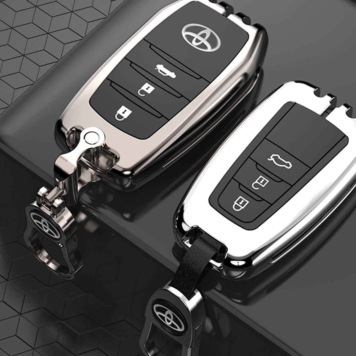 TOYOTA 車用 キーケース キーカバー 高級感 合金製 360度ボタン保護 全面保護 亜鉛合金メタル 車専用設計 フィット感の商品画像 2