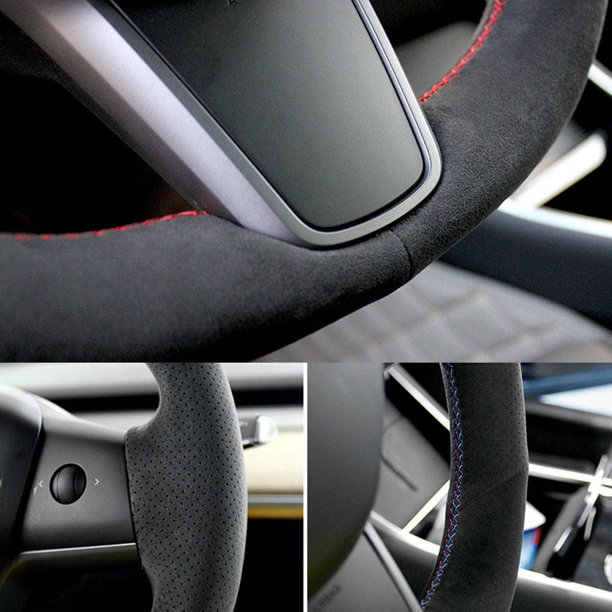 TESLAテスラModel3/Y/X/S アルカンターラ 高級ハンドルカバー  編み込み式 オーダーメイド 専用ハンドルカバー | iCarCompanion
