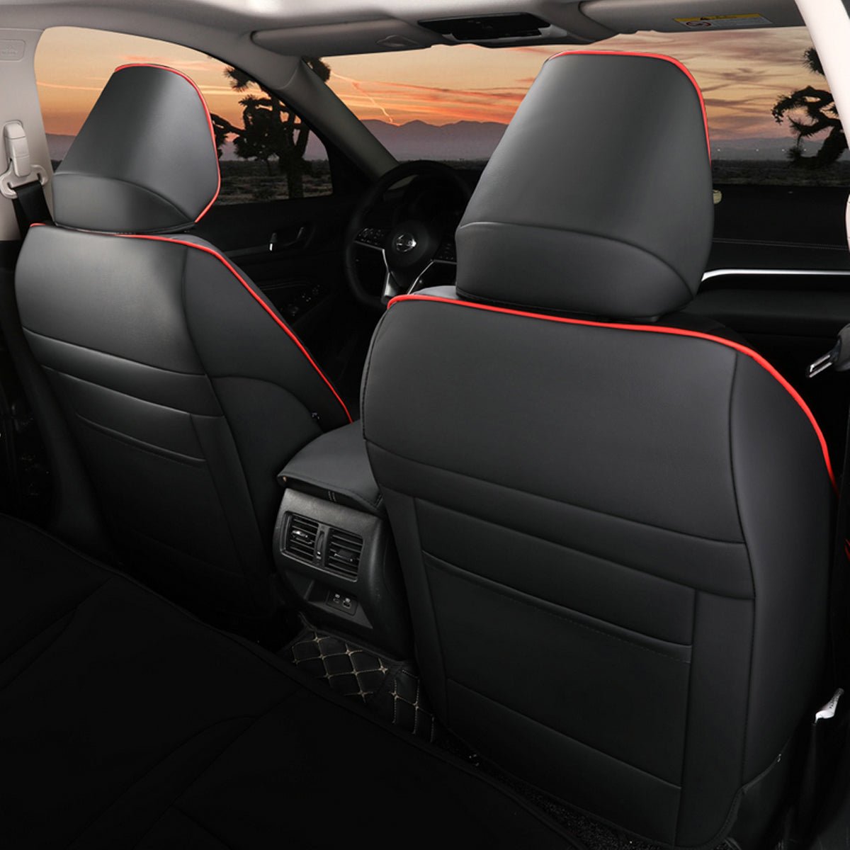 日産 ティアナ専用 耐久性抜群 高級シートカバー 通気防水 4色 カスタムロゴ 全席セット 専用シートカバー - 防水5層構造 | iCarCompanion