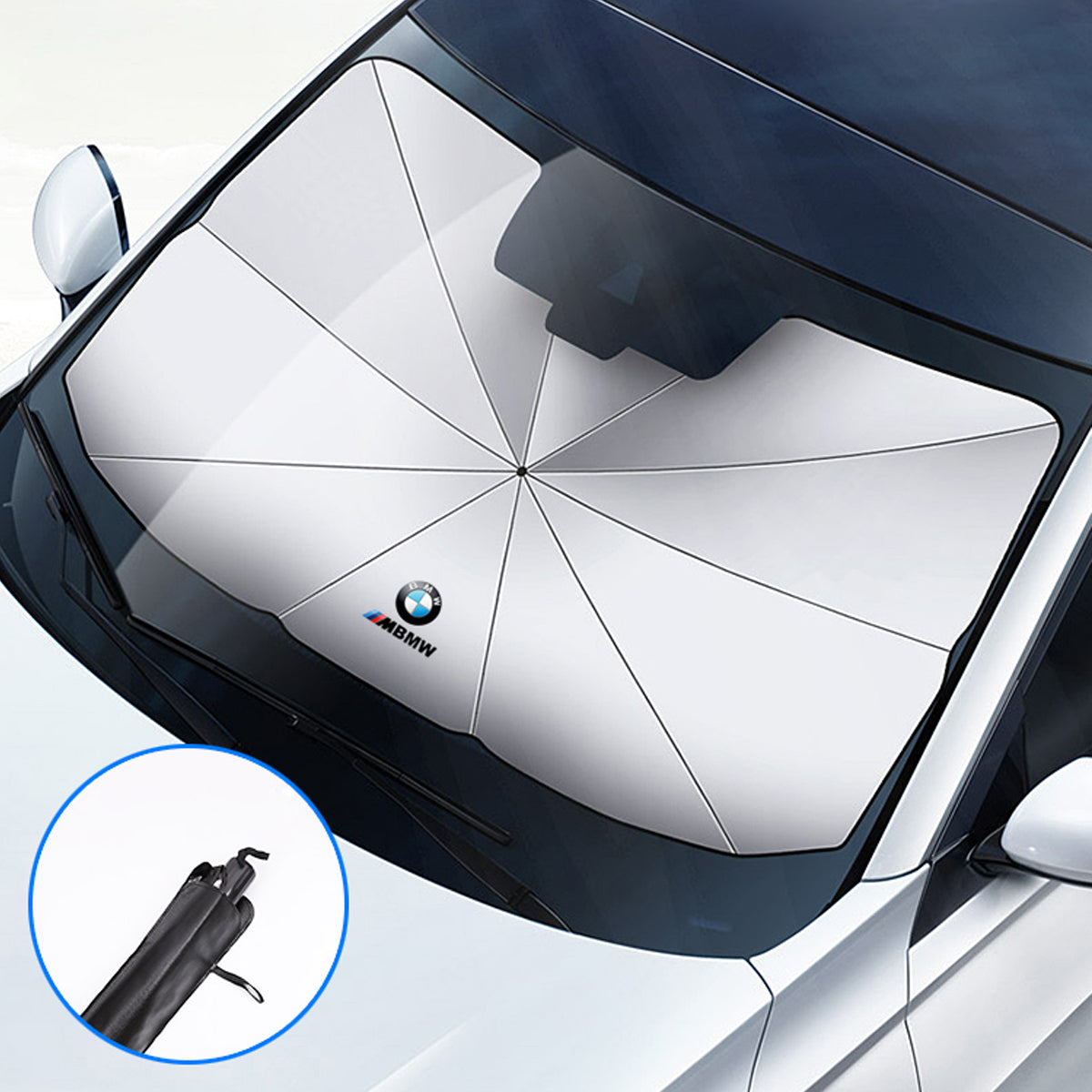 BMW専用 車用サンシェード 傘式 折り畳み式 遮光フロントシェード  日焼け対策  断熱遮光 専用サンシェード | iCarCompanion