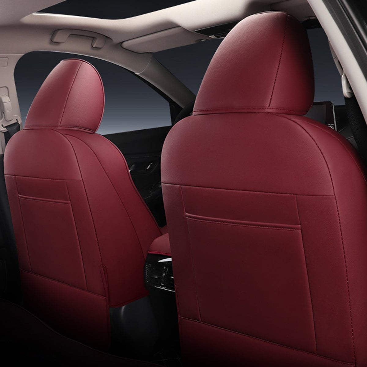 日産 シルフィ専用 防水レザー 高級シートカバー  おしゃれ カスタムロゴ 4色 全席セット 専用シートカバー - 防水5層構造 | iCarCompanion