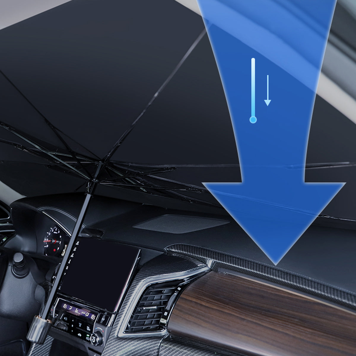 BMW専用 車用サンシェード 傘式 折り畳み式 遮光フロントシェード  日焼け対策  断熱遮光 専用サンシェード | iCarCompanion