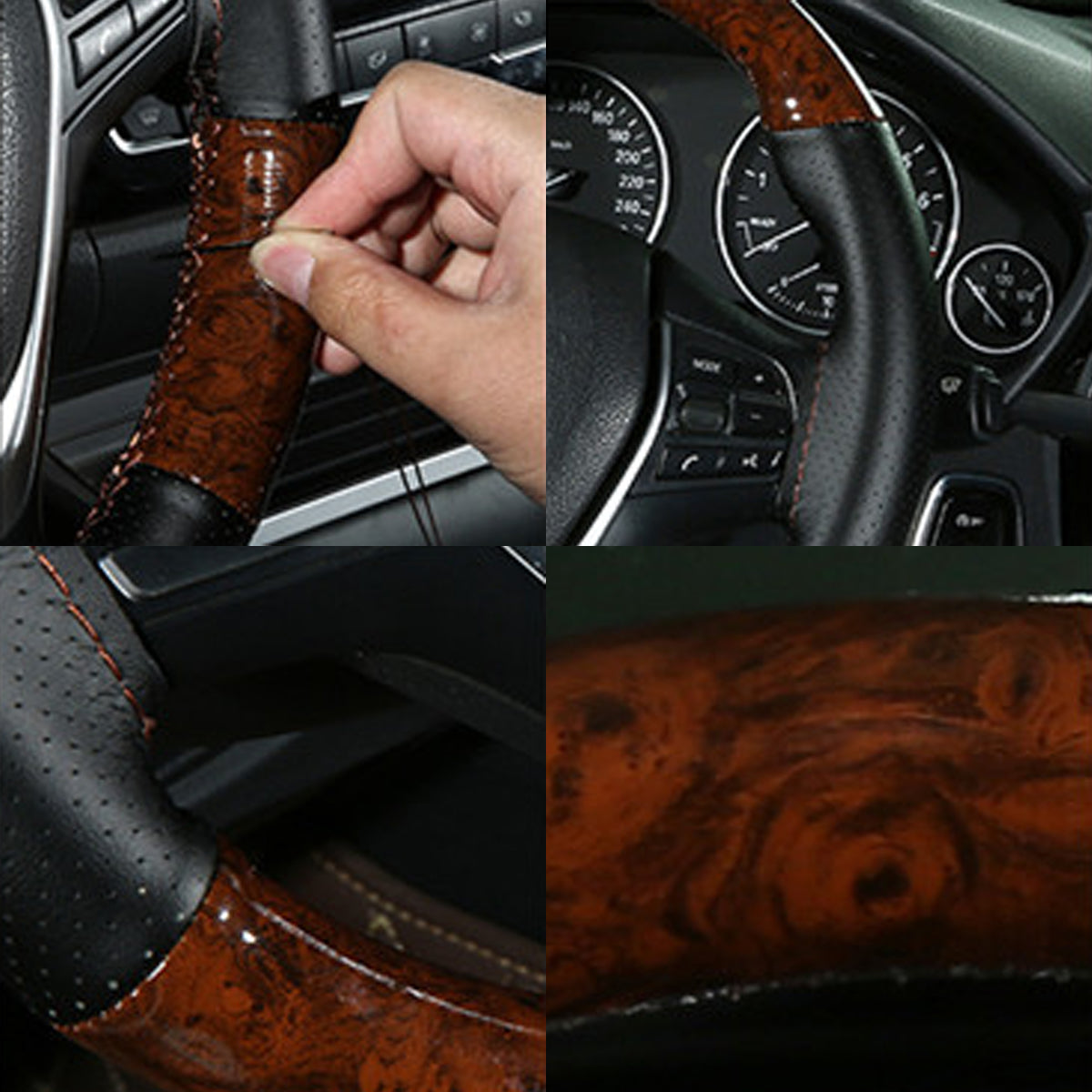 ハンドルカバー 桃ノ木 オシャレ スポーツ感 汎用編み込み式 優れた耐摩耗性  38CM 専用ハンドルカバー | iCarCompanion