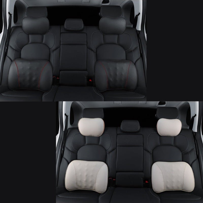 車 クッション 低反発 ヘッドレスト 車中泊 旅行 運転 ゲーミングチェア 頚椎サポート ネックピロー 高級感 専用シートクッション | iCarCompanion