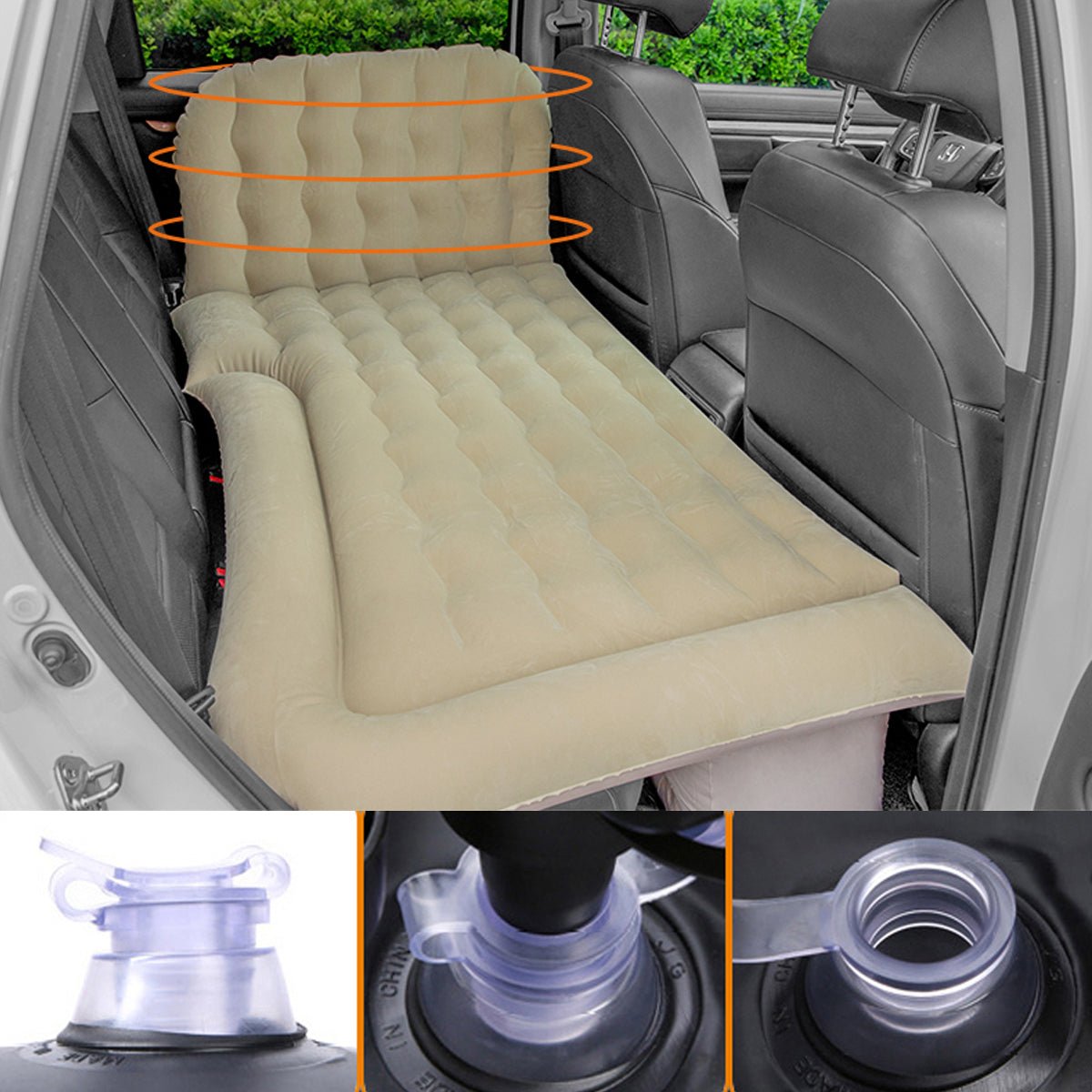 車中泊ベッド 電動ポンプ付属 カー用品 キャンプ用品 エアーベッド SUV車 普通車適用 - iCarCompanion