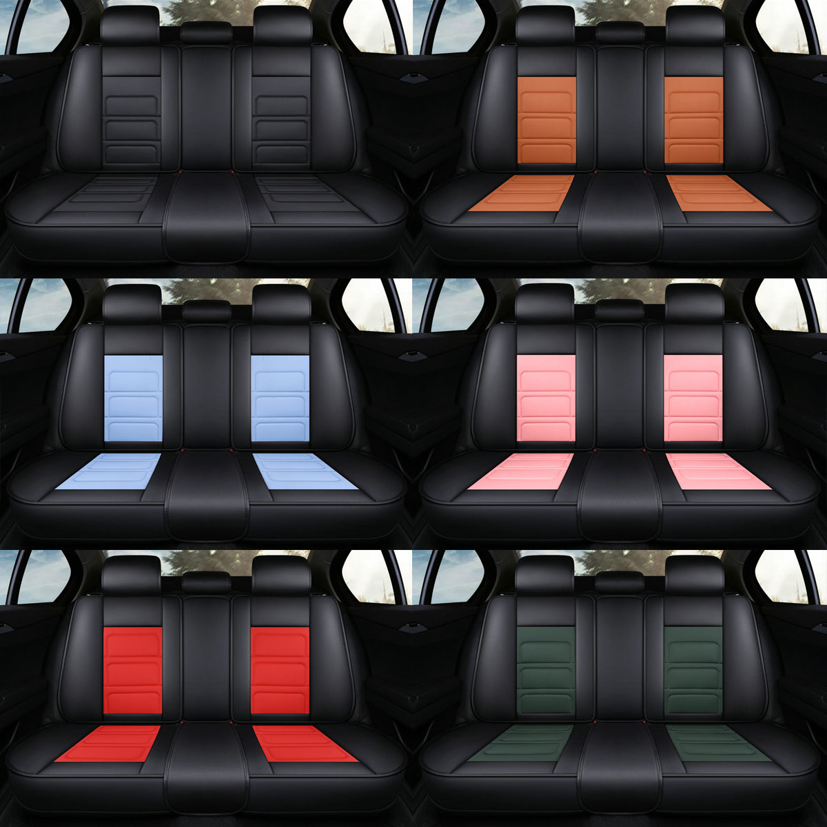 おしゃれ 汎用シートカバー クッション付き 6色レザー 防水防汚 耐久性 軽/普自動車 SUV 専用シートカバー - 防水5層構造 | iCarCompanion