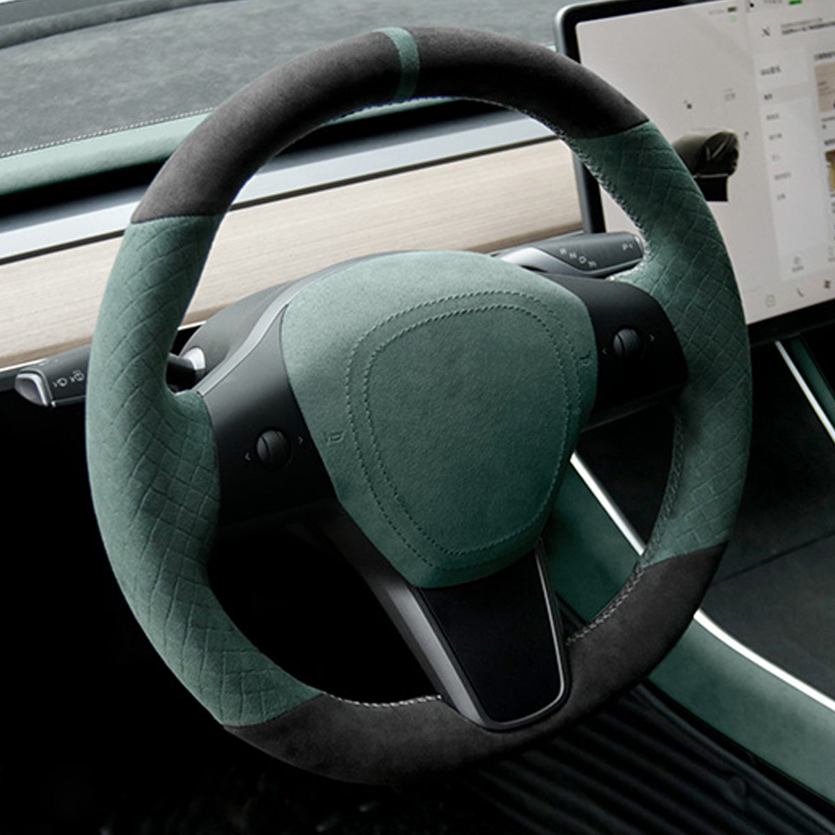 TESLAテスラModel3/Y/X/S アルカンターラ 高級ハンドルカバー  編み込み式 オーダーメイド 専用ハンドルカバー | iCarCompanion