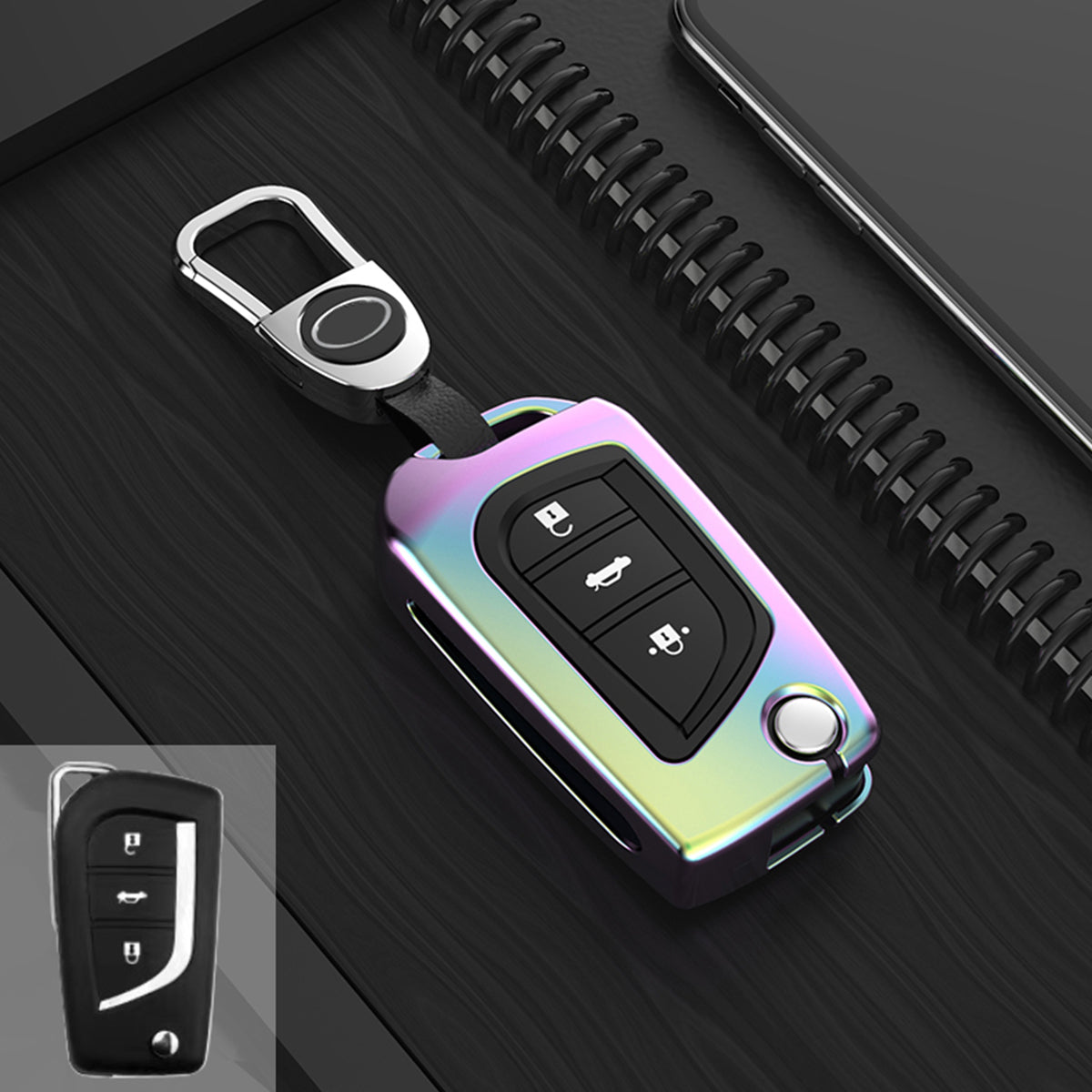 TOYOTA 車用 キーケース キーカバー 高級感 合金製 360度ボタン保護 全面保護 亜鉛合金メタル 車専用設計 フィット感の商品画像 16