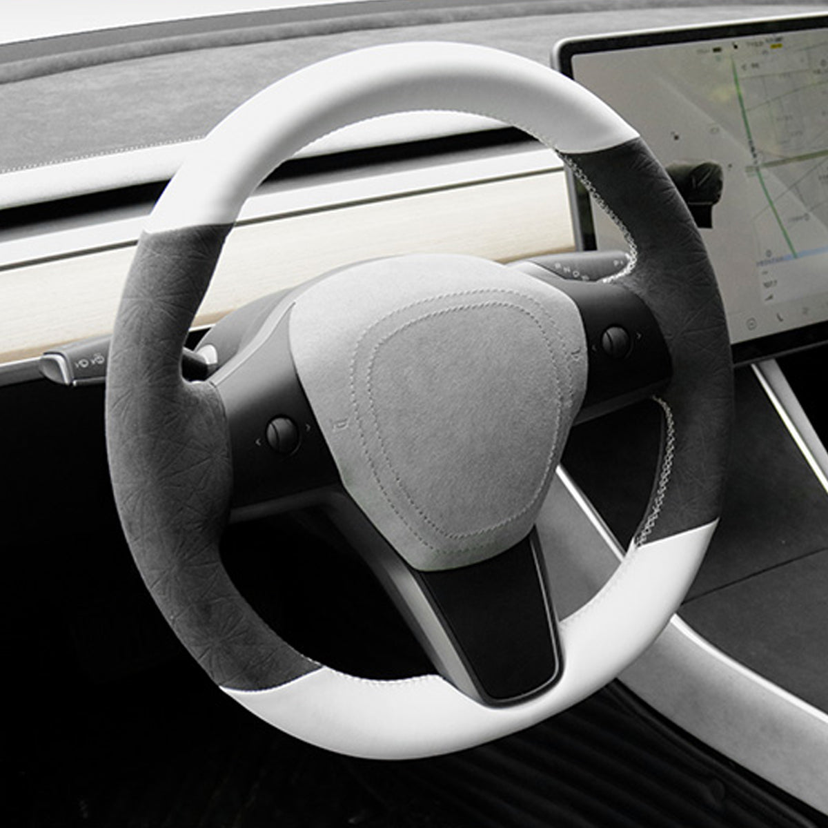 TESLAテスラModel3/Y/X/S アルカンターラ 高級ハンドルカバー  編み込み式 オーダーメイド 専用ハンドルカバー | iCarCompanion