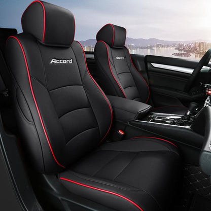 Hondaホンダ アコード専用 高級レザー シートカバー ロゴ入り 通気防水 耐久性 4色 全席セット 専用シートカバー - 防水5層構造 | iCarCompanion
