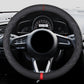 ハンドルカバー スエードレザー 高級感 四季汎用 滑り止め O型-D型 軽/普自動車 SUV 37~38CM 専用ハンドルカバー | iCarCompanion
