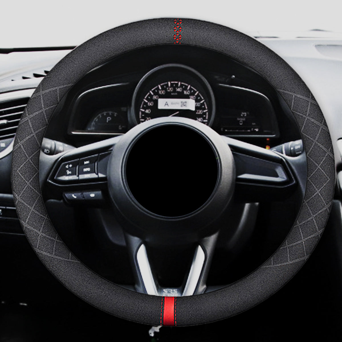 ハンドルカバー スエードレザー 高級感 四季汎用 滑り止め O型-D型 軽/普自動車 SUV 37~38CM 専用ハンドルカバー | iCarCompanion