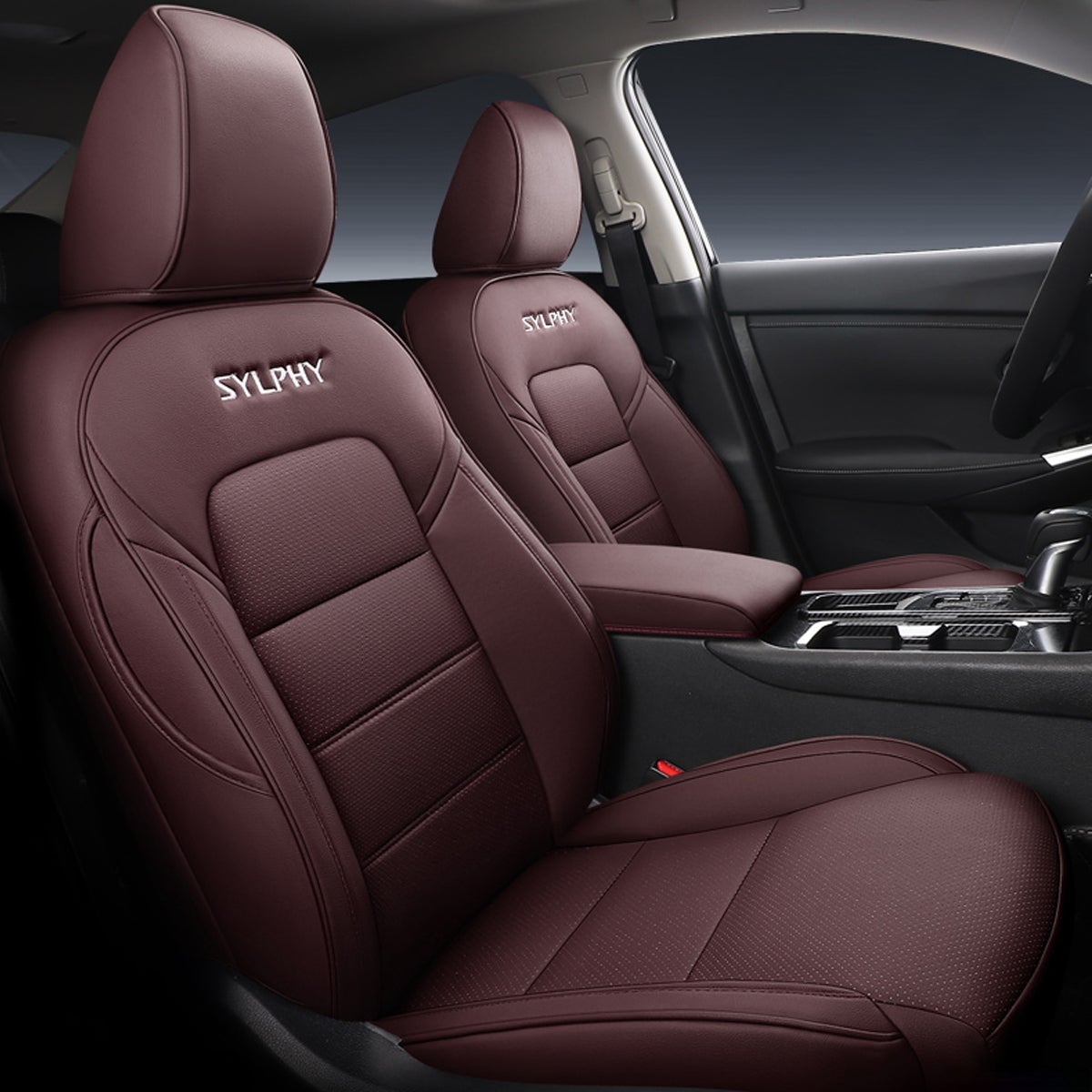 日産 シルフィ専用 防水レザー 高級シートカバー  おしゃれ カスタムロゴ 4色 全席セット 専用シートカバー - 防水5層構造 | iCarCompanion