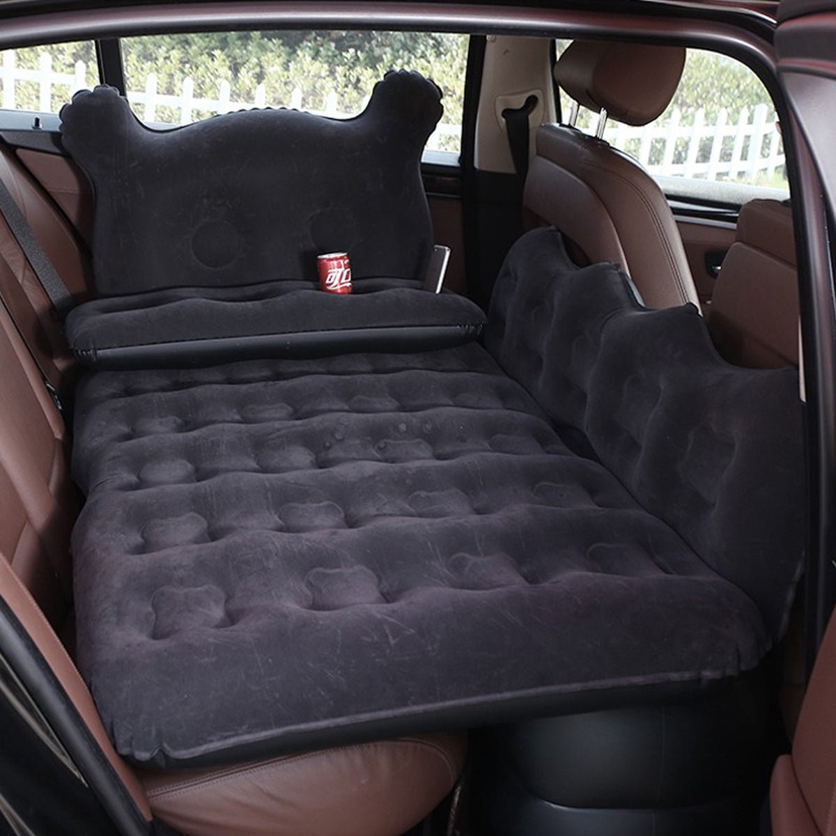 車中泊ベッド かわいい 枕付き 電動ポンプ付属 キャンプ用品 エアーベッド 普通車 SUV - iCarCompanion