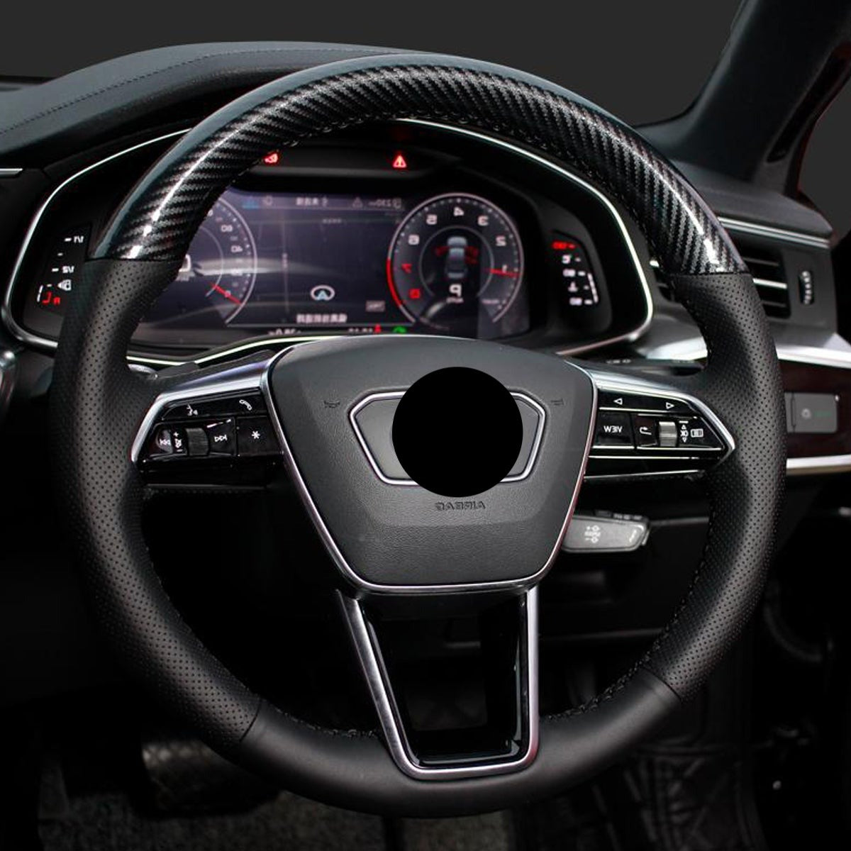 AUDI アウディ 本革 桃ノ木  オーダーメイド ハンドルカバー 編み込み式  握り感抜群 通気性よし 専用ハンドルカバー | iCarCompanion