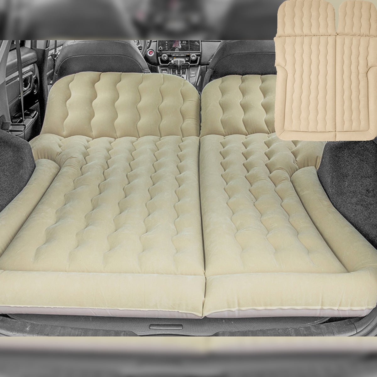 車中泊ベッド 電動ポンプ付属 カー用品 キャンプ用品 エアーベッド SUV車 普通車適用 - iCarCompanion
