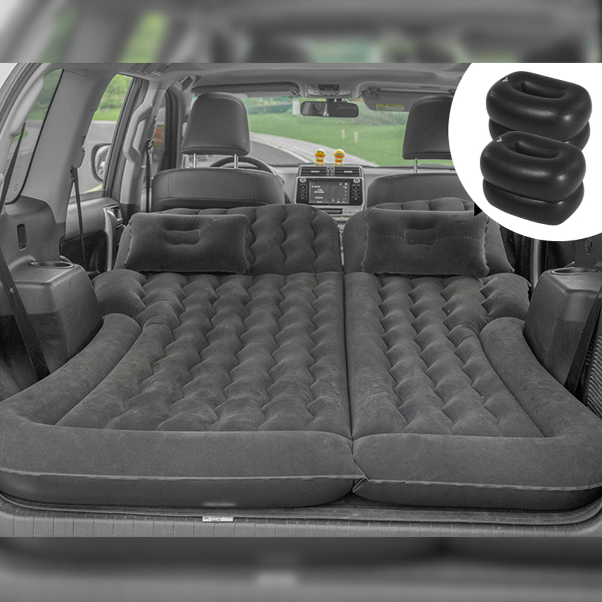 車中泊ベッド 電動ポンプ付属 カー用品 キャンプ用品 エアーベッド SUV車 普通車適用 - iCarCompanion